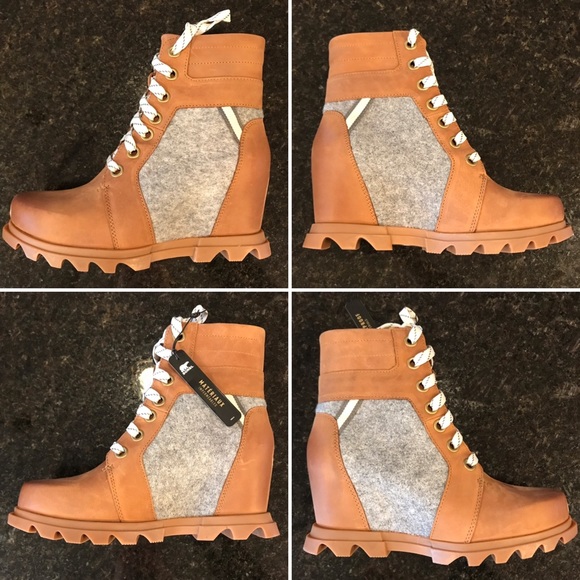 New Sorel Joan of Arctic Wedge III Lexie Bootie, Ankle Boots, Tan Lace Booties - Picture 16 of 16